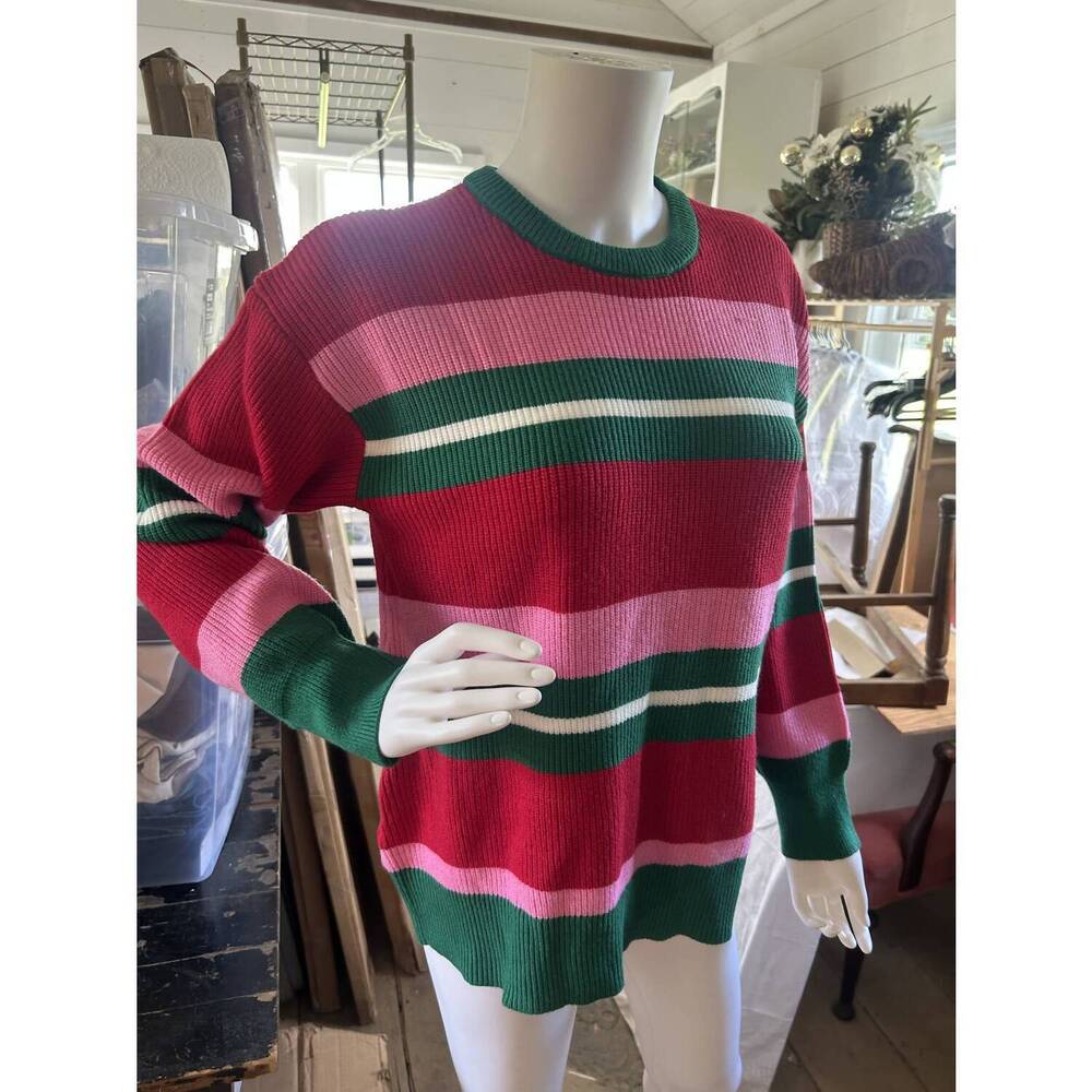NEW MARY SQUARE women's logan sweater in holiday stripes